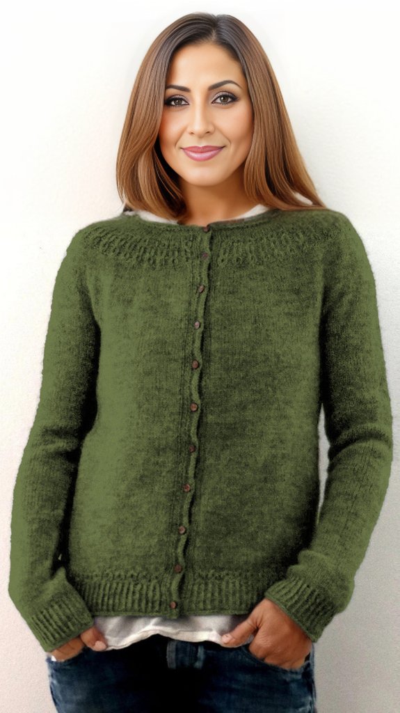 Green monochrome long sleeve sweater