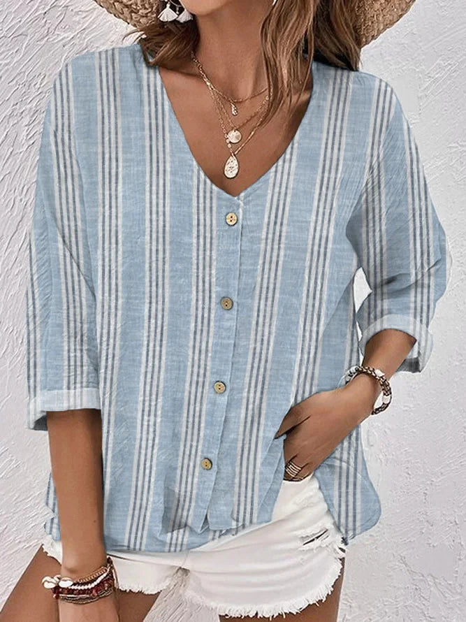 Line game Casual striped blouse