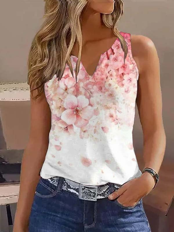 Sweet sleeveless print top