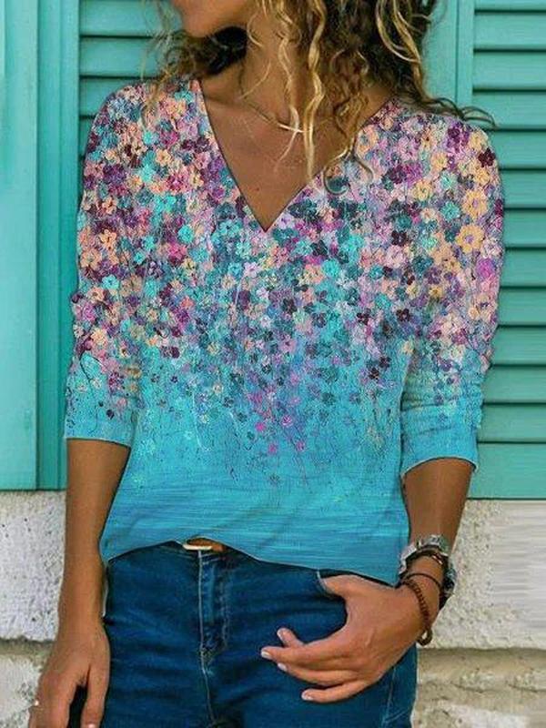 Floral wall printed top