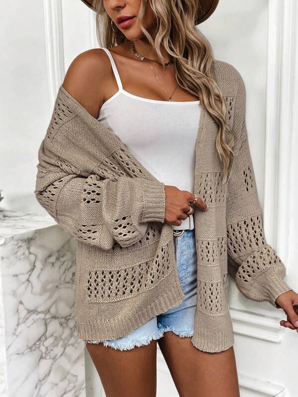 Stylish monochrome long sleeve cardigan