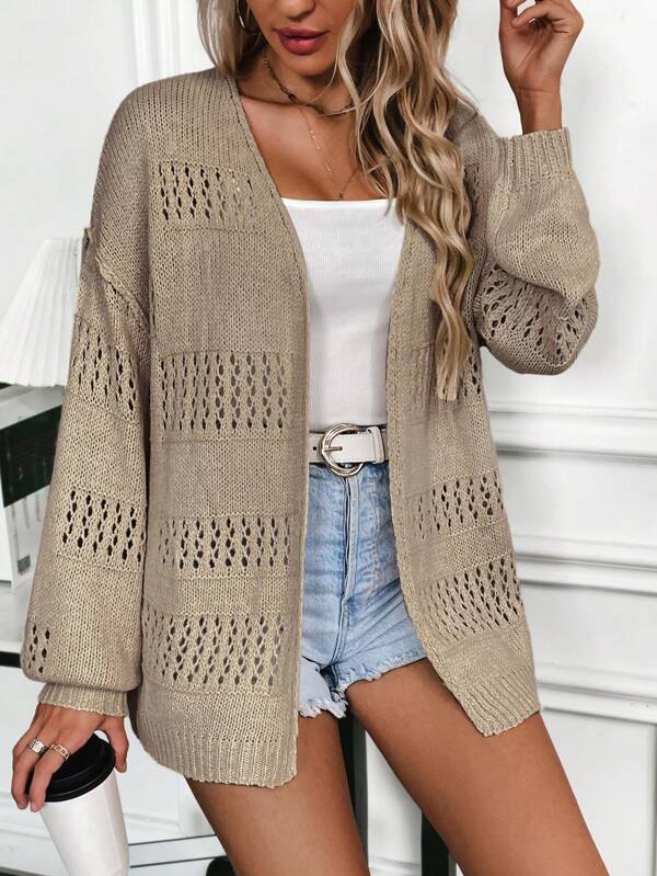 Stylish monochrome long sleeve cardigan