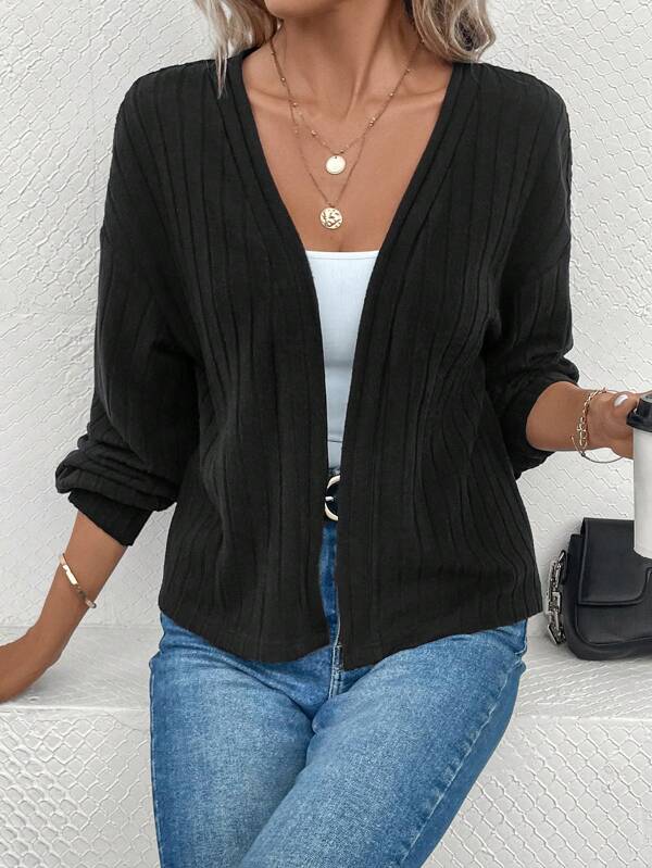 Cool black plain cardigan