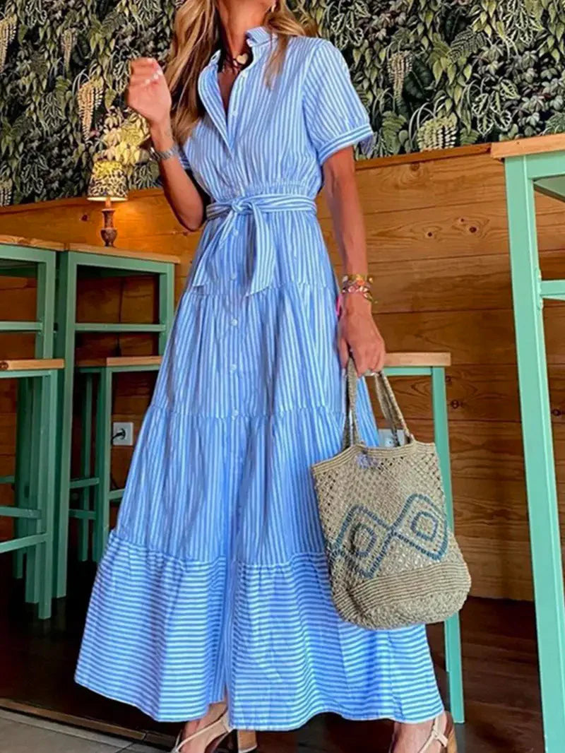 Maritime chic maxi dress