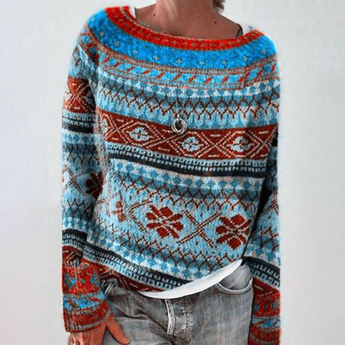 Special long sleeve sweater with print