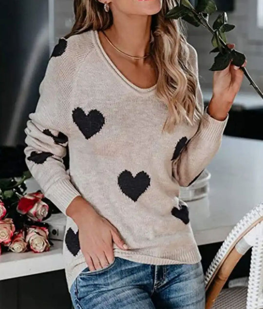 Trendy print sweater with long sleeves