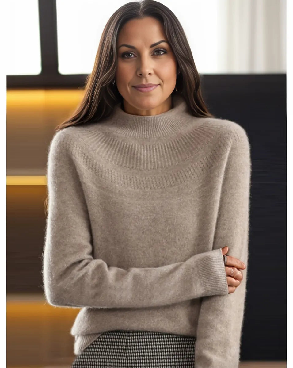 Taupe long-sleeved monochrome sweater