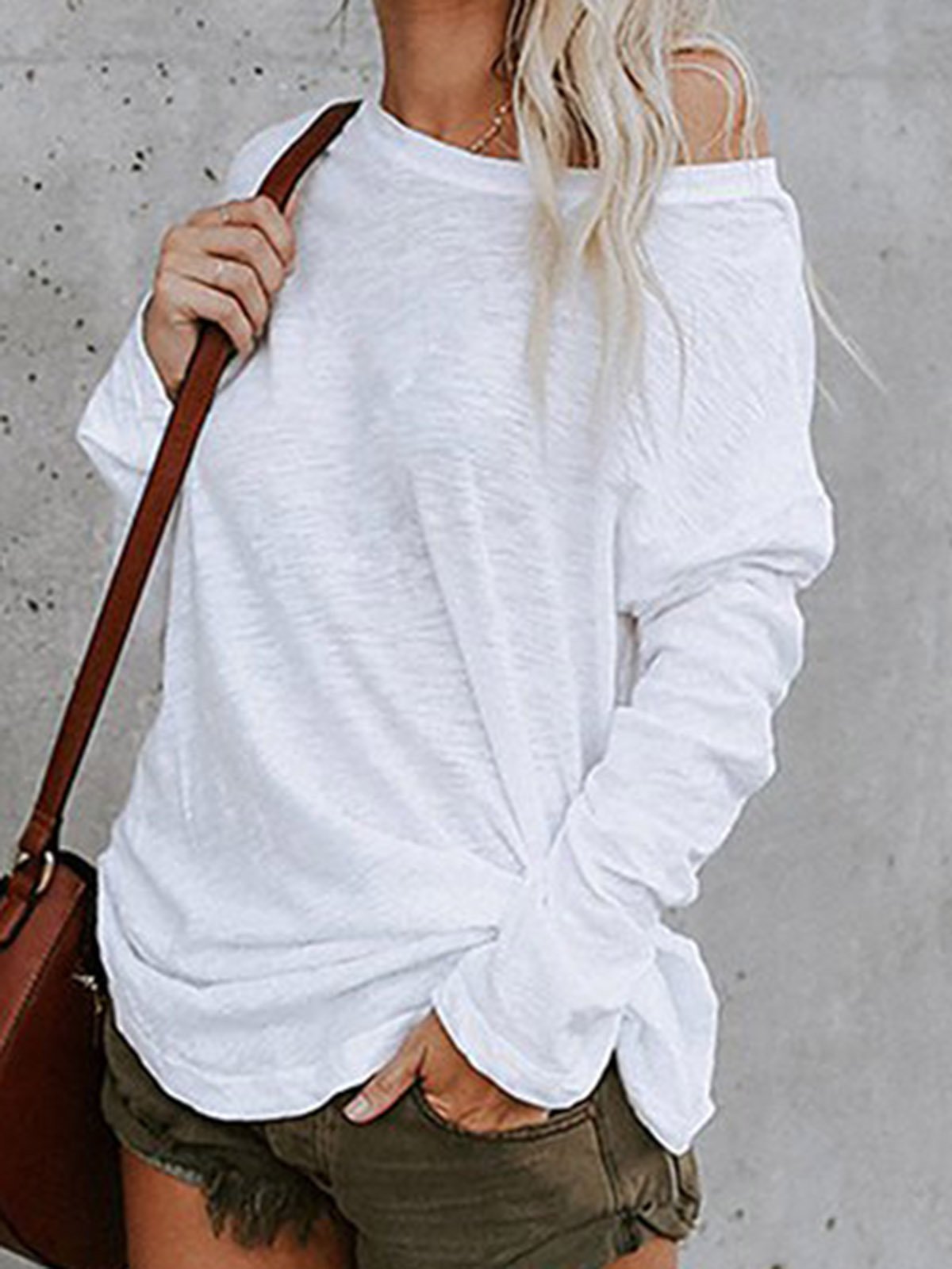 Pure Essence White Round Neck Top