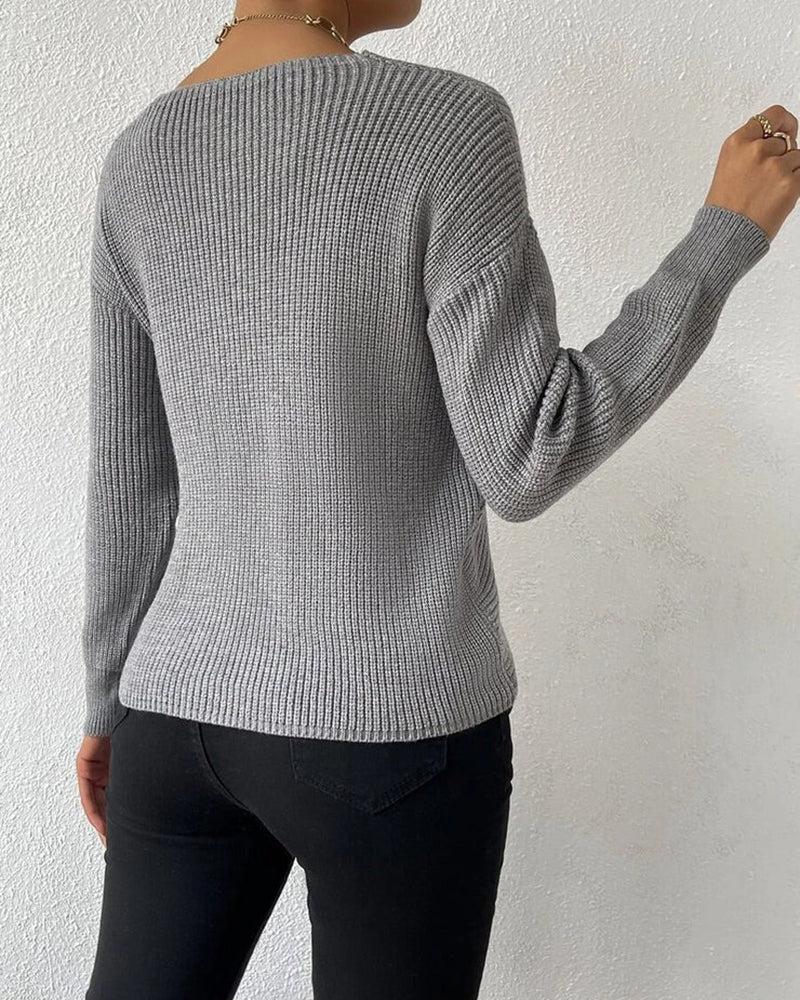 Distinctive long sleeve print sweater