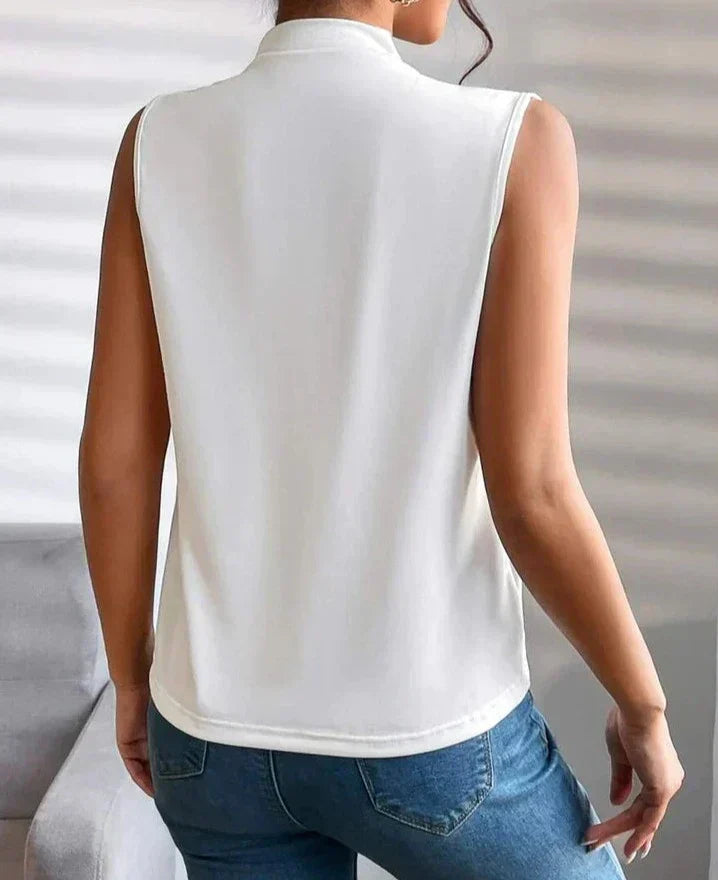 Vintage Sleeveless Solid Color Top