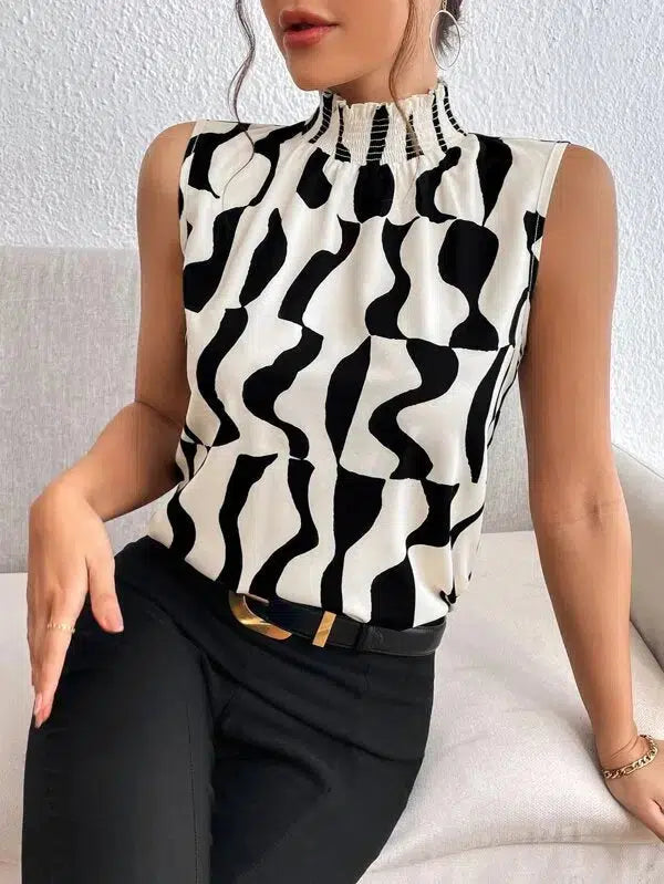 Elegance Stand Collar Top