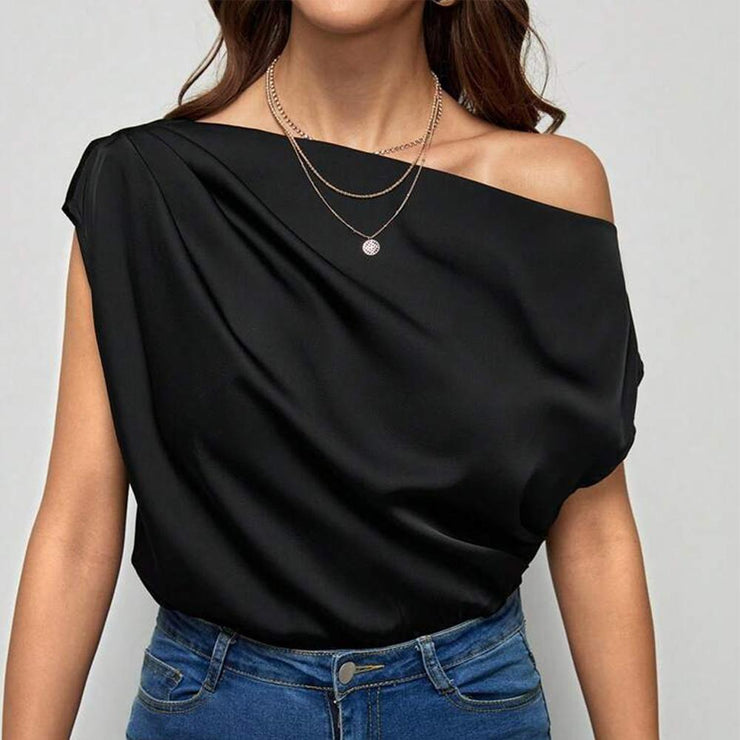 Chic black monochrome top