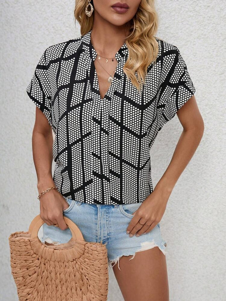 Casual short sleeve print top