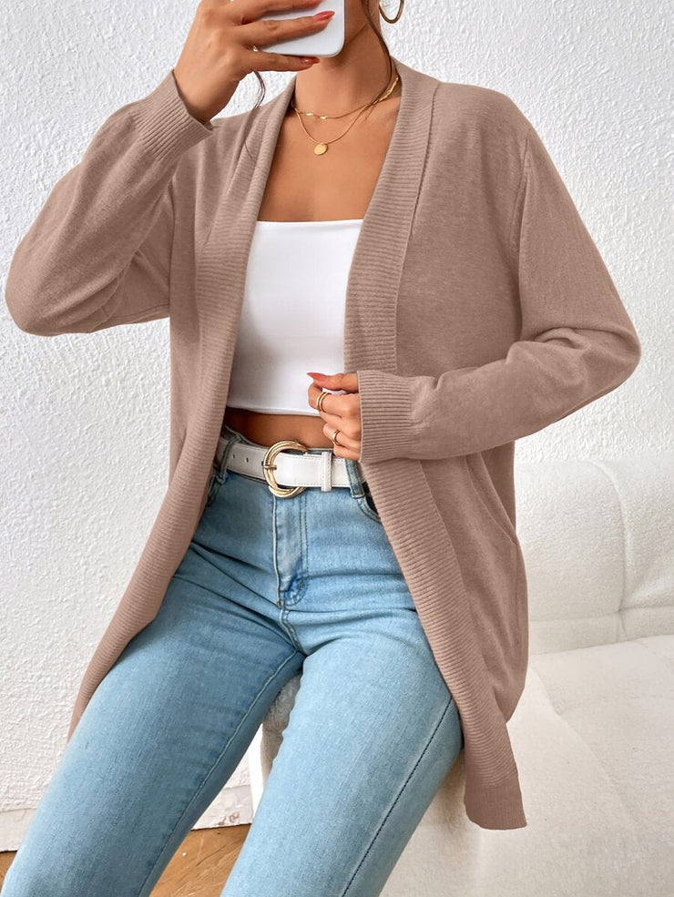 Comfortable plain cardigan with long sleeves