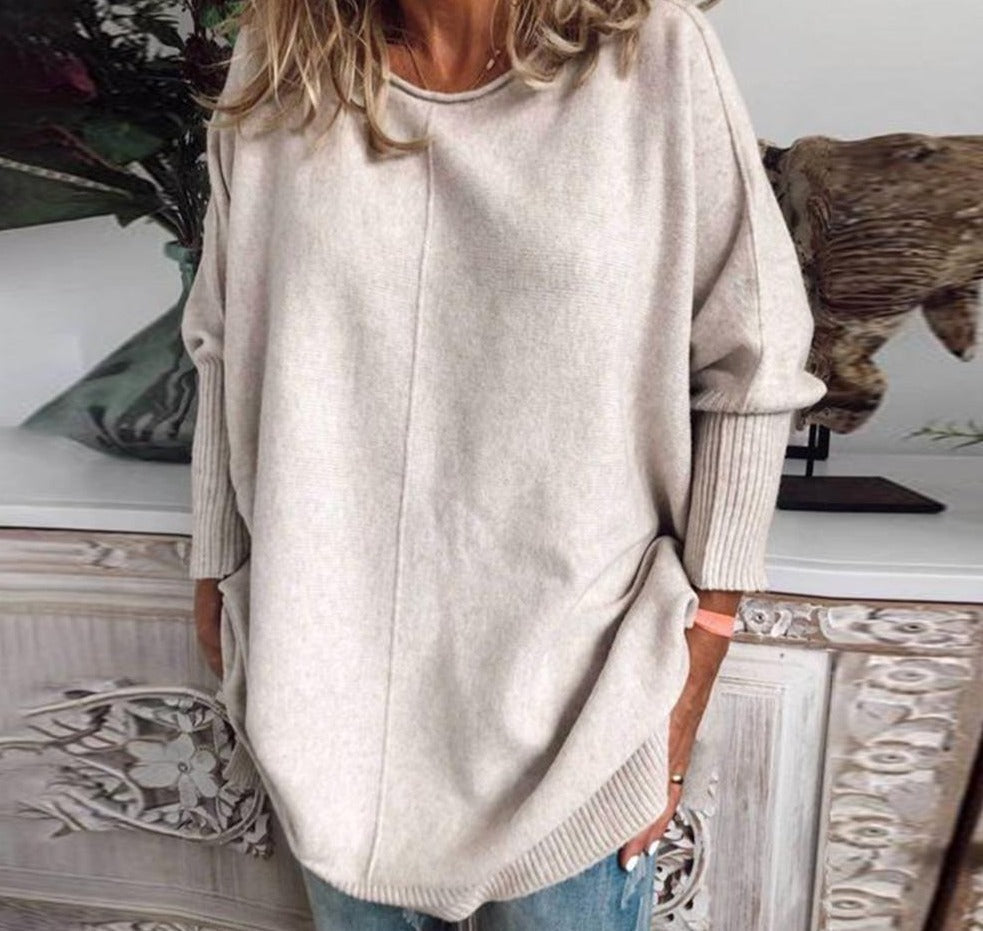 Apricot sweater with round neck