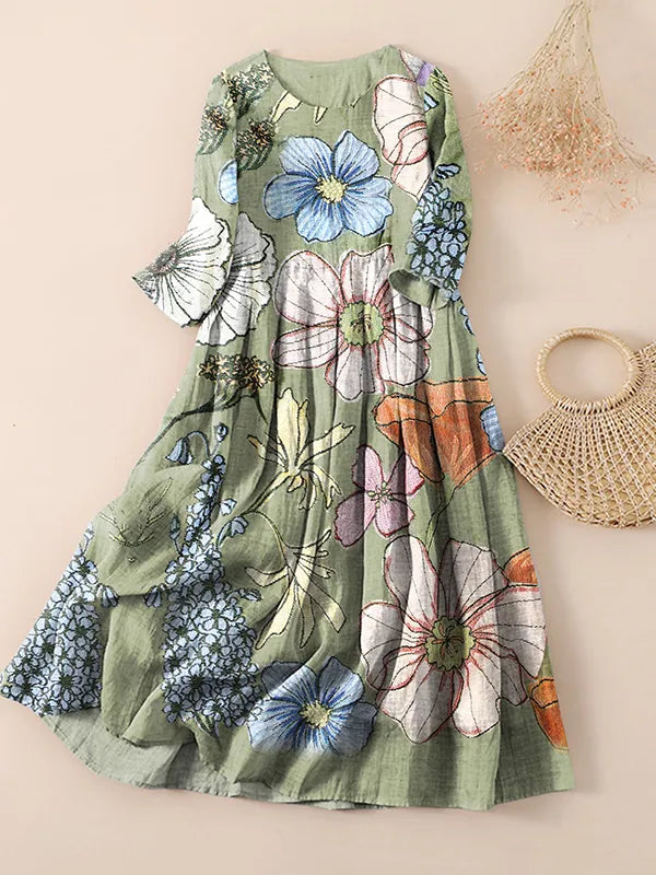 Spring Flower Maxi Dress