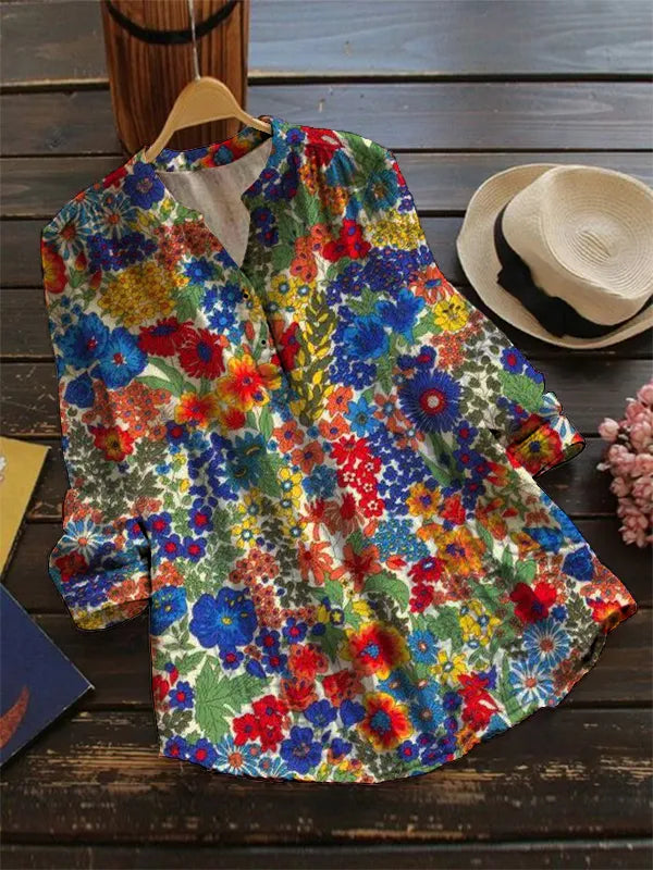 Summer blossom charm tunic blouse