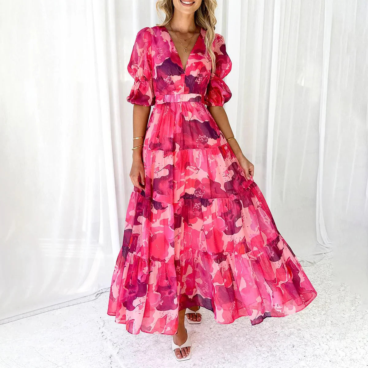 Cotton candy maxi dress