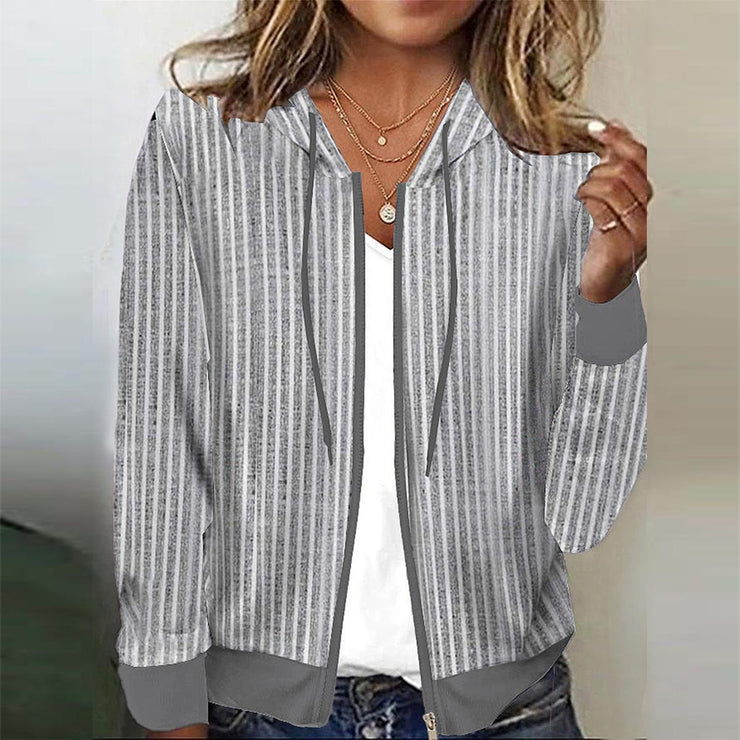 Modern striped long sleeve hoodie Outerwear