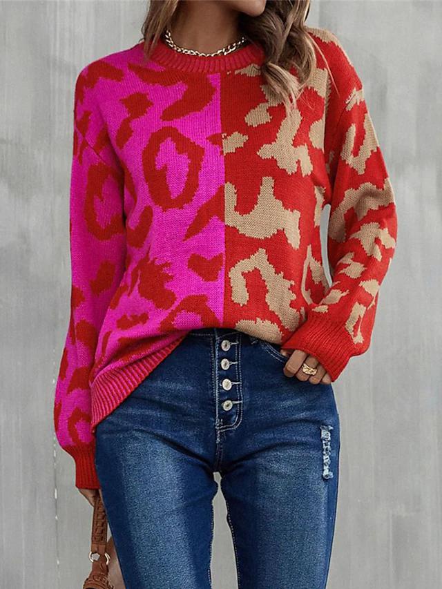 Long sleeve sweater with red print