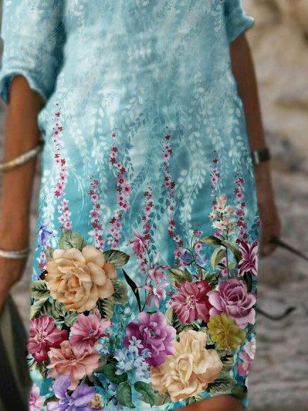 Floral Symphony Casual Dress