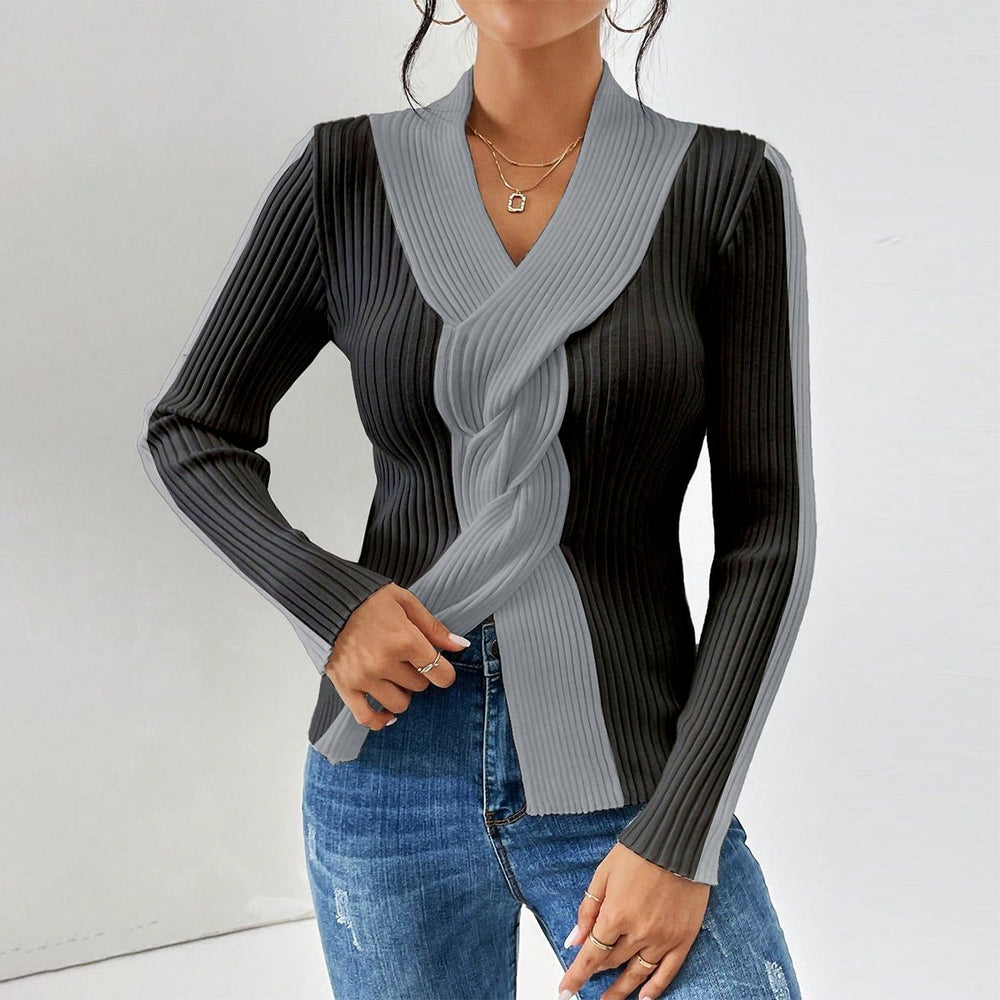 Special Color Block V-Neck Sweater