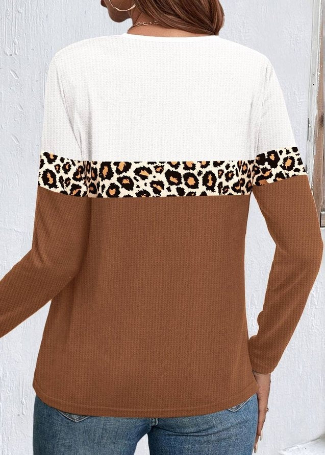 Leopard print long sleeve top