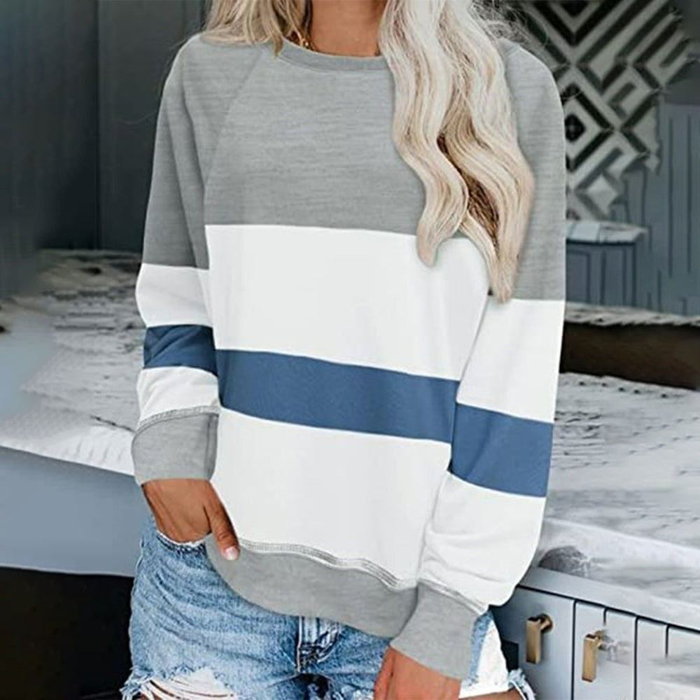 Comfortable striped long sleeve top