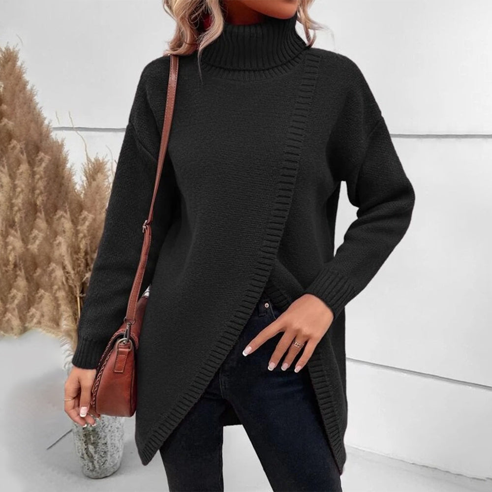 Cool monochrome sweater with high neckline