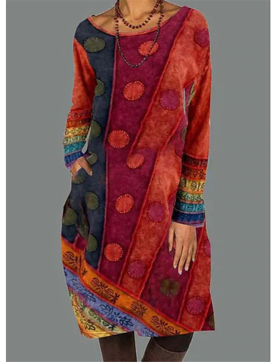 Vibrant Oriental Stylish dress with oriental designs