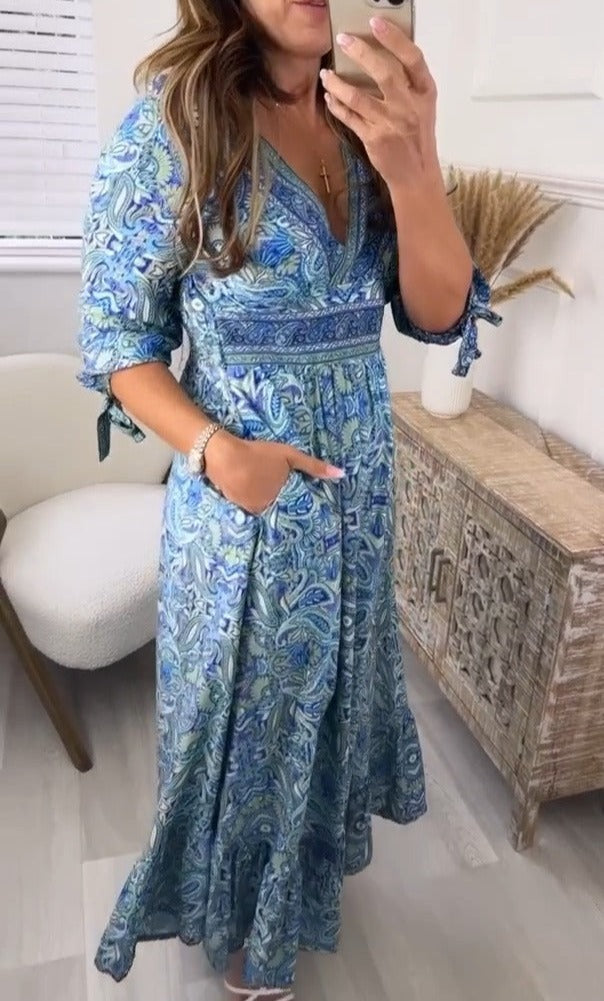 Fresh maxi dress with bell sleeves