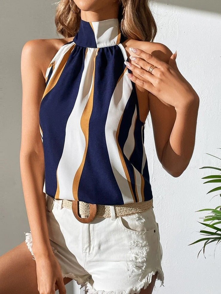 Navy blue sleeveless top