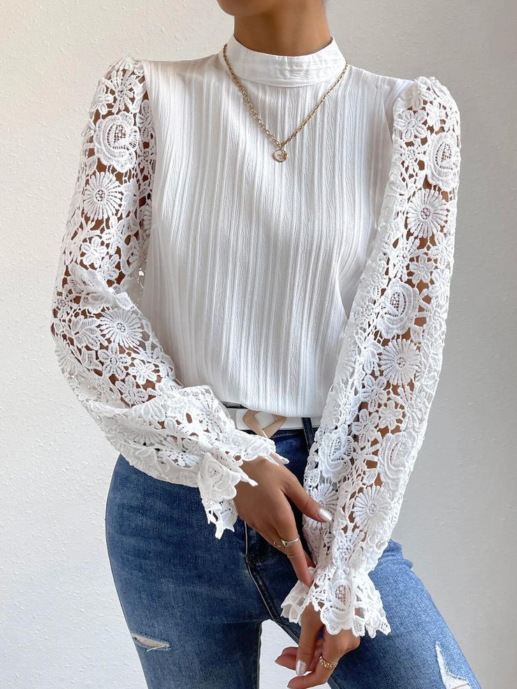 White long sleeve monochrome top