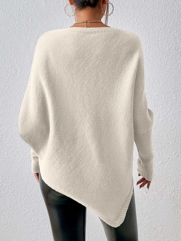 Plain basic sweater with long sleeves