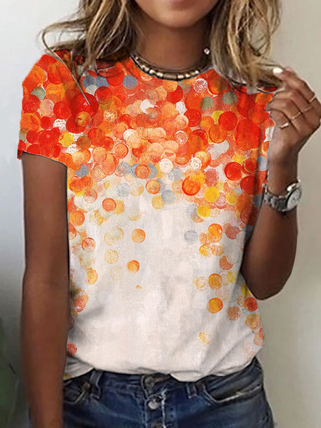 Orange crew neck top