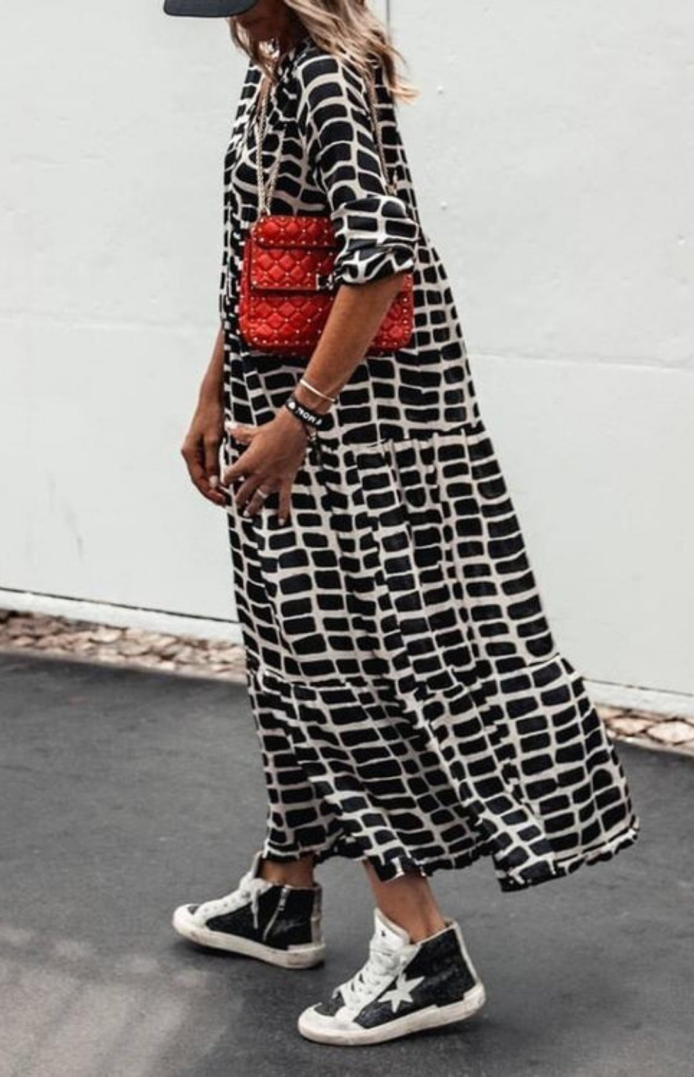 GeoVogue Geometric Printed Maxi Day Dress