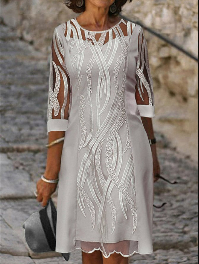 Whispers Midi Dress with Magic Look, Special Sleeves and Lace