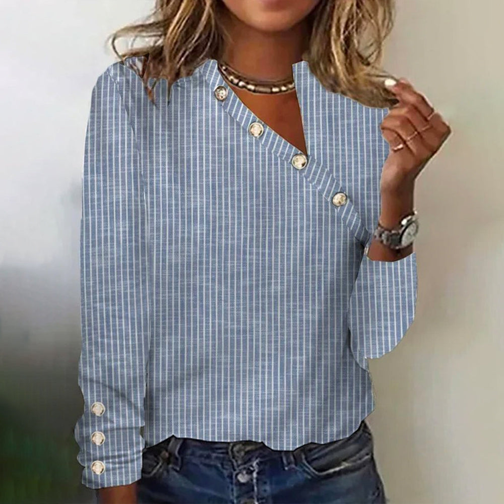 Chic striped long sleeve top