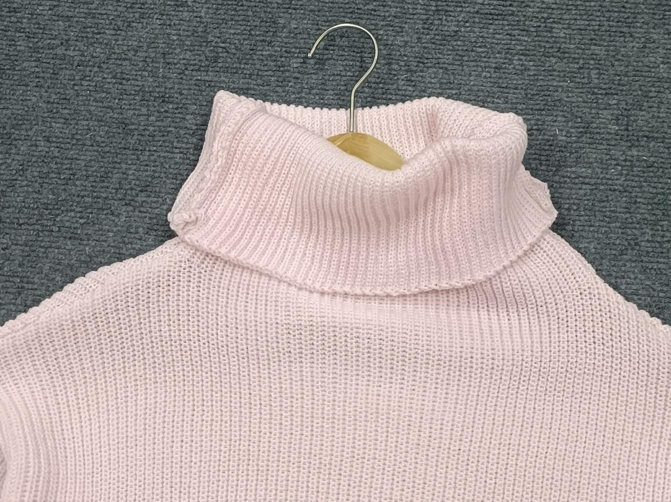 High Neck Long Sleeve Knitted Sweater