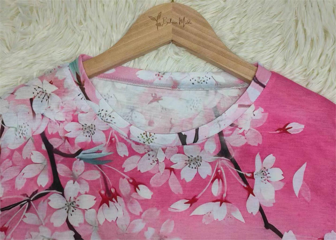 Sweet pink top with floral print