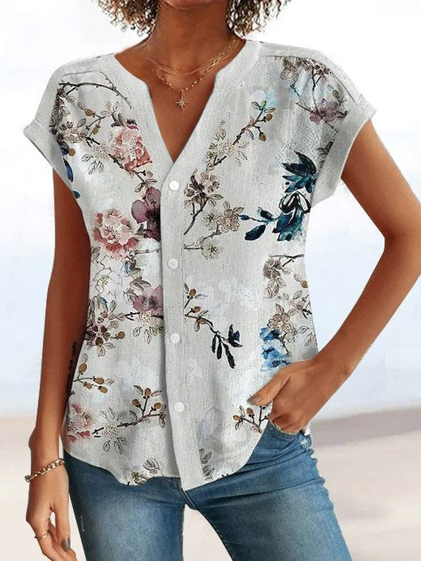 Basic Print Short Sleeve Top