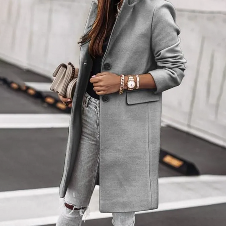 Basic Solid Grey Outerwear