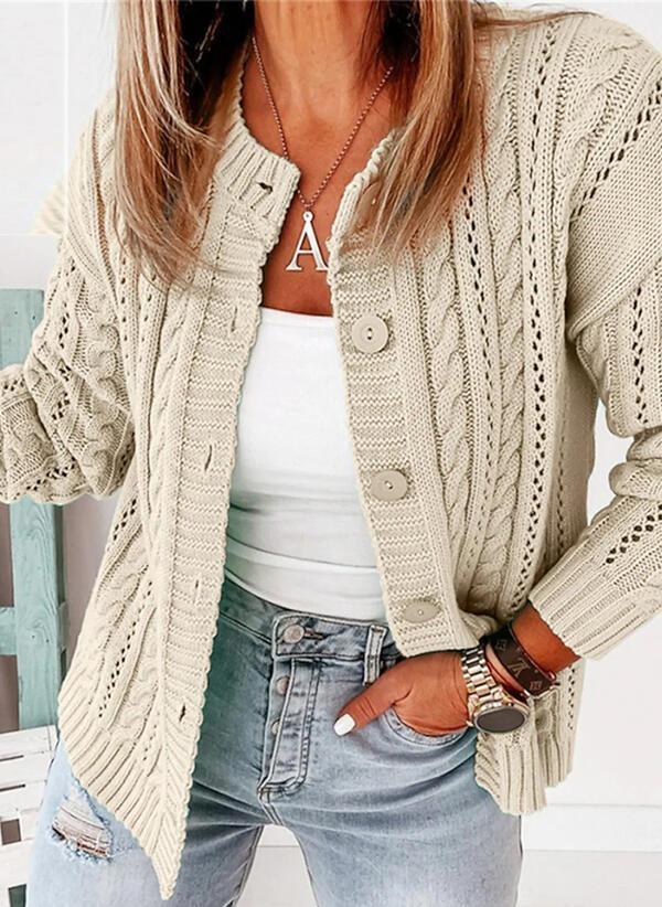 Beige cardigan with button placket