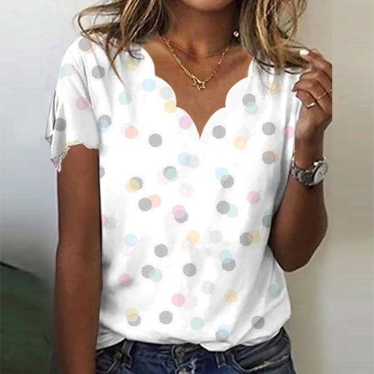 Chic multicolor top with short sleeves