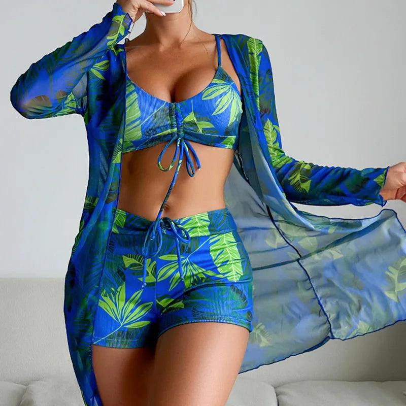 Fresh blue swimwear with print