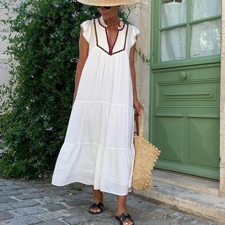 Baggy White sleeveless maxi dress