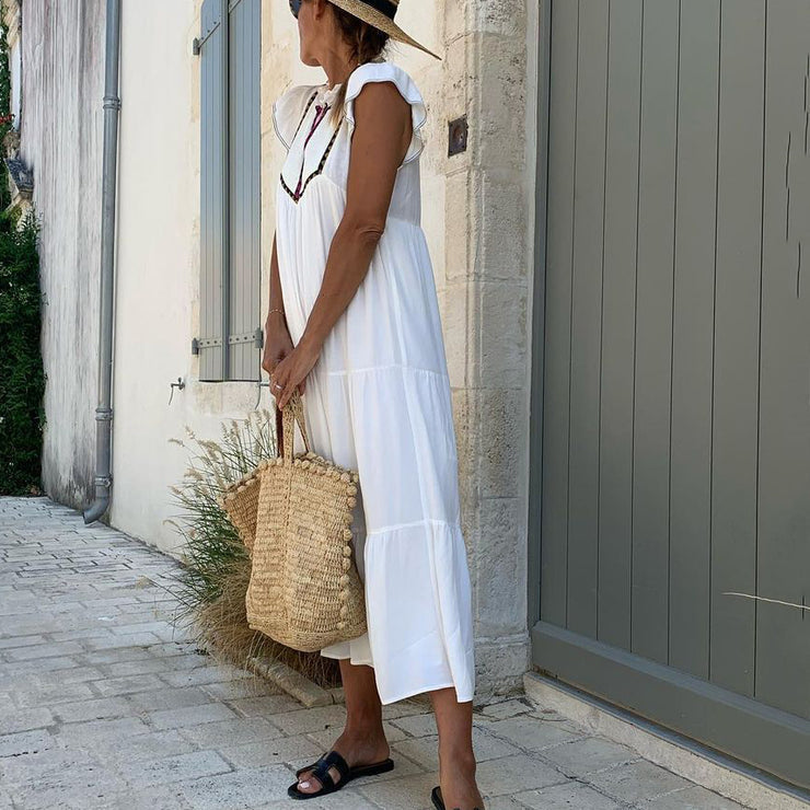 Baggy White sleeveless maxi dress