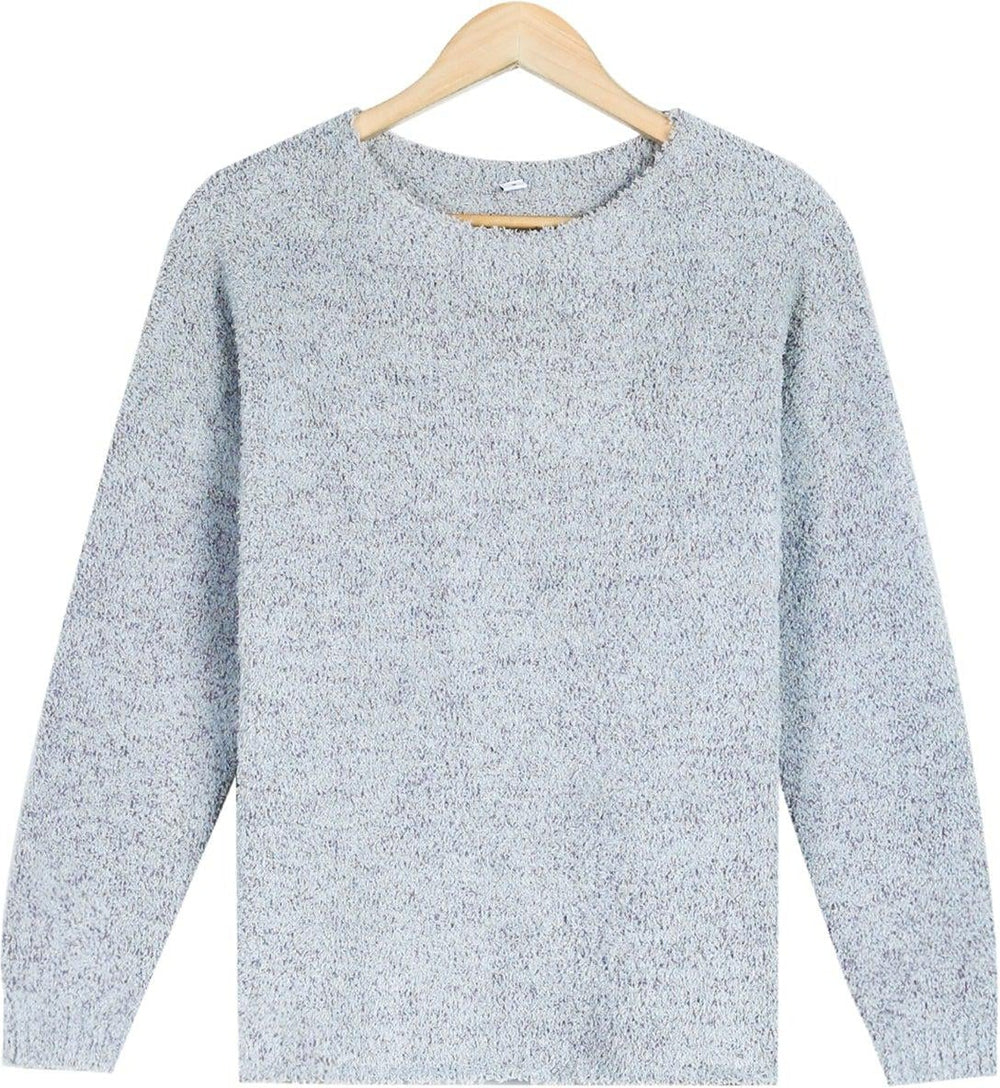 Comfortable monochrome grey crew neck sweater