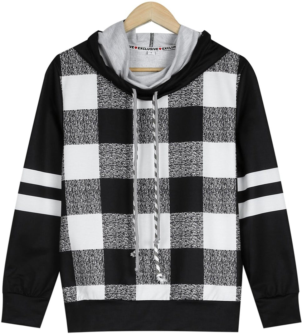 Black and white chessboard hoodie