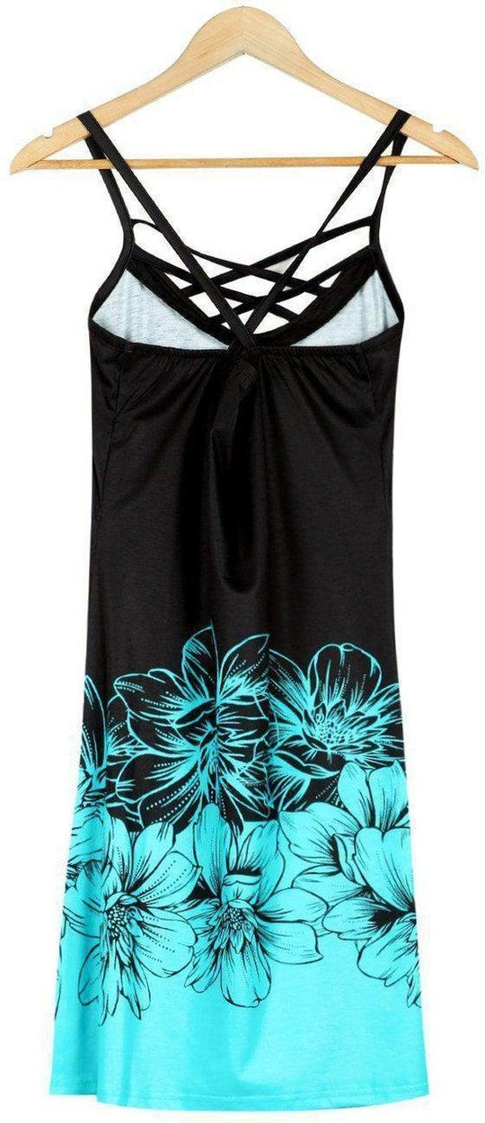 Tropical Beauty Cross and Crossover Mini Dress